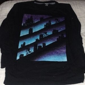 Old Navy Black and Blue Graphic Long Sleeve Shirt